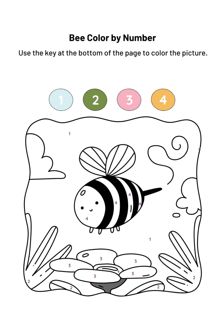 Bee Color by Number